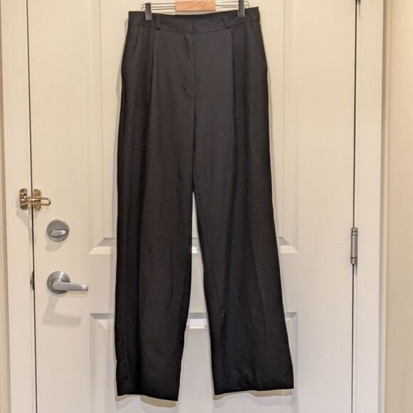 3/$30 EUC Wonlog Korea L Tall Black Wide Leg Dress Pants - SEE SIZE NOTES - Picture 1 of 5